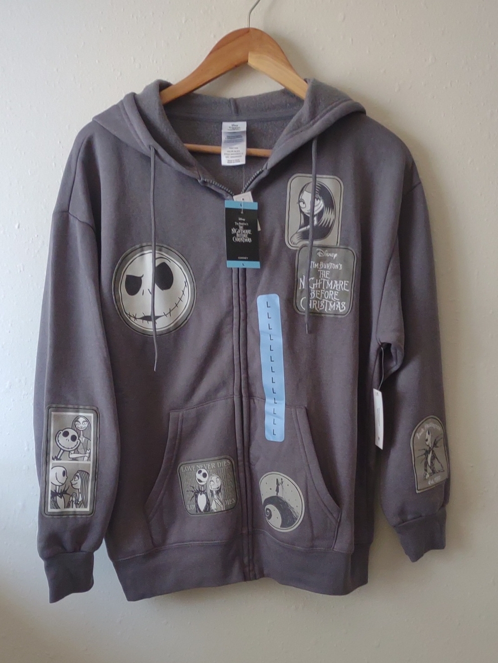 Disney The Nightmare Before Christmas Jacket Hoodie Patchwork Patches Womens L